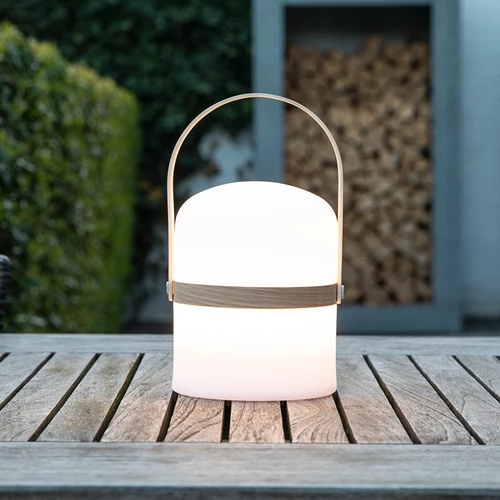 Lucide JOE - Lampe de table Rechargeable Intérieur/Extérieur - Batterie/Piles - Ø 14,5 cm - LED Dim. - 1x3W 3000K - IP44 - Blanc - ambiance 5